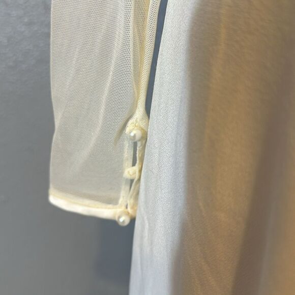 Vintage Jessica McClintock bridal dress cream mesh top. Ivory color size 12 - Picture 4 of 13